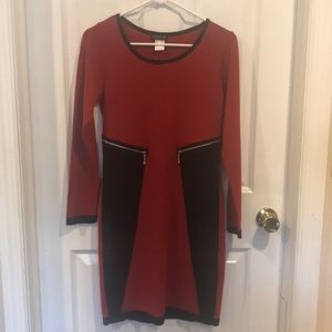 Venus Red and Black Sweater Dress